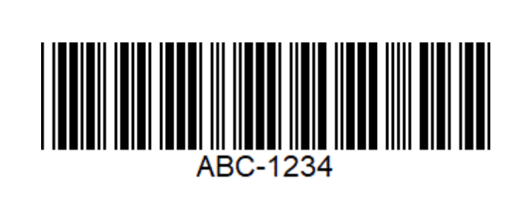 code-39 条码的图像。包含水平分布的垂直黑线和白线。