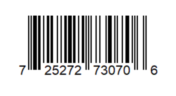 upc-a 条形码的图像。一个由黑白竖线组成的长方形，下面是数字。